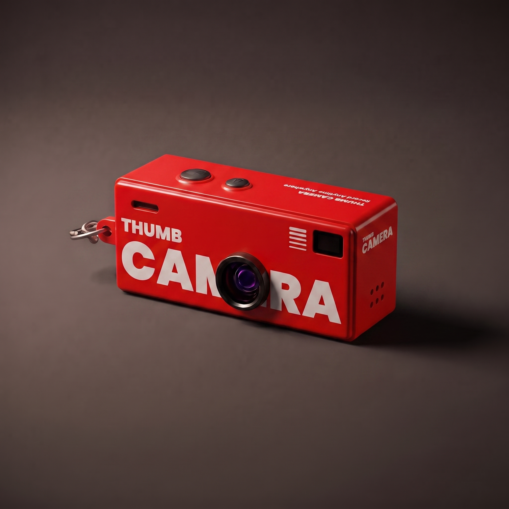 InstaSnap Mini Retro Camera Keychain in Safelight Red