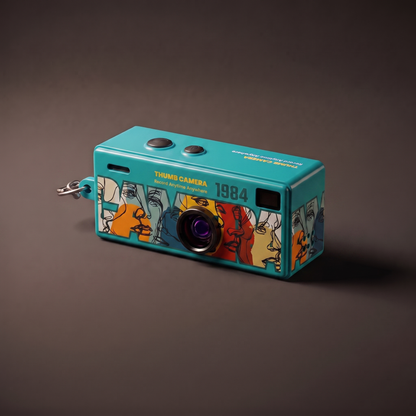 InstaSnap Mini Retro Camera Keychain in Chemical Bath Teal