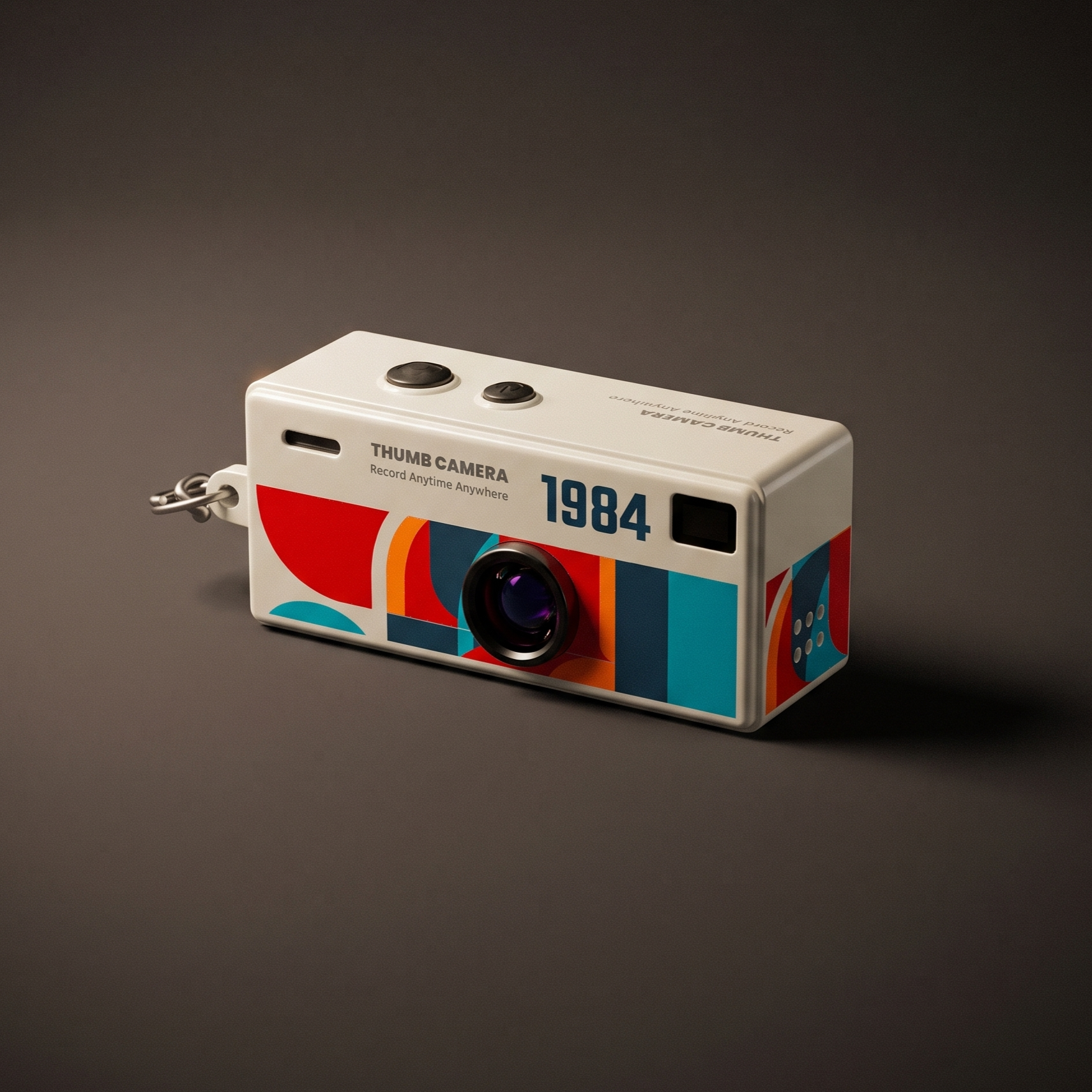 InstaSnap Mini Retro Camera Keychain in Sunbleached White