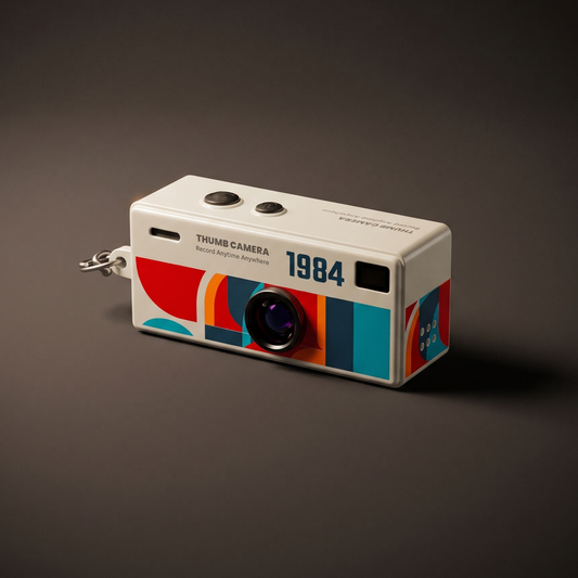 InstaSnap Mini Retro Camera Keychain in Sunbleached White